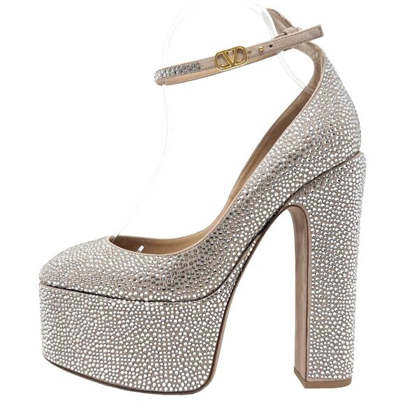Valentino VLogo Swarovski Crystal Platform Pumps- Size 38.5 - Picture 1 of 13